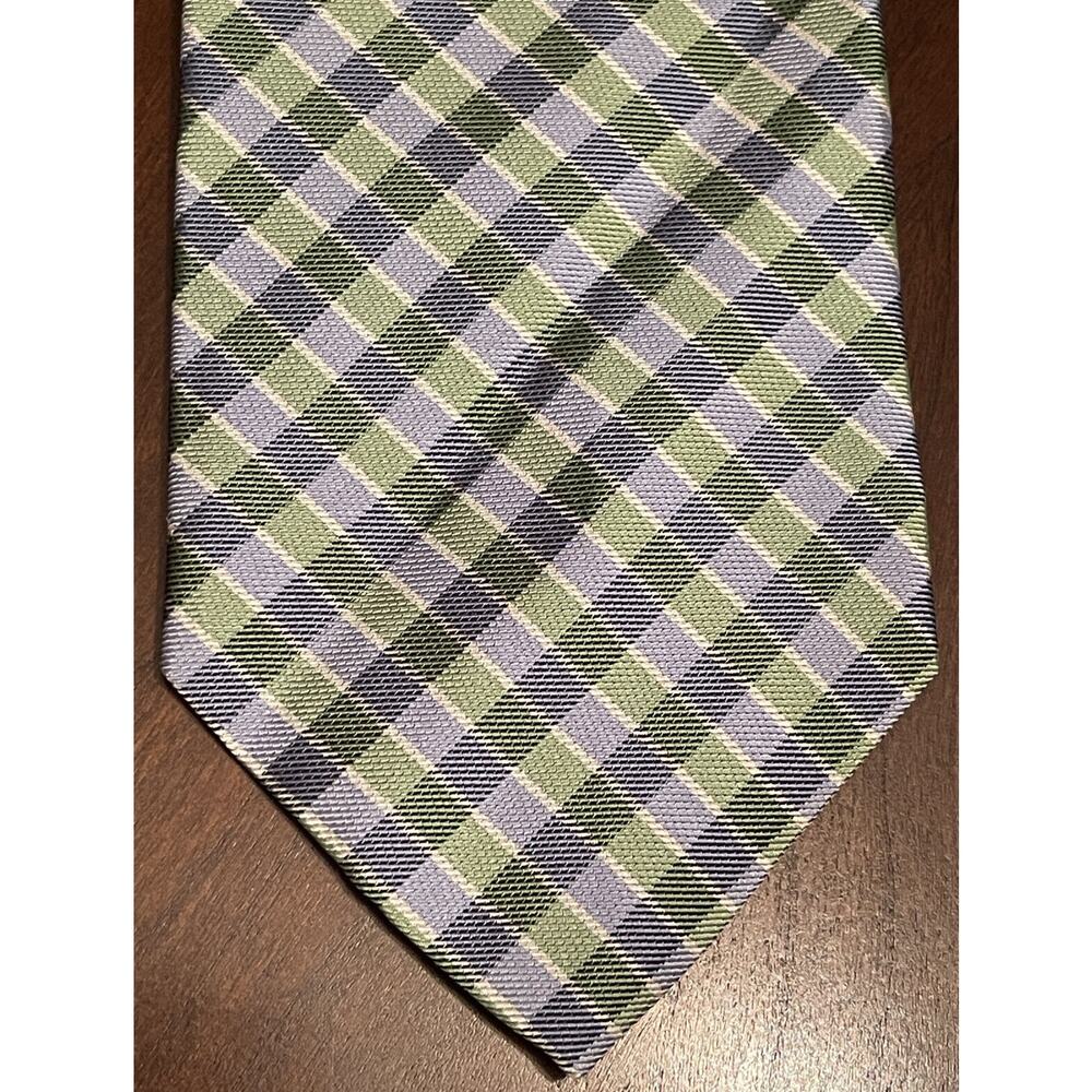 Tommy Hilfiger Blue Green 100% Silk Men’s Neck Tie Made In Usa